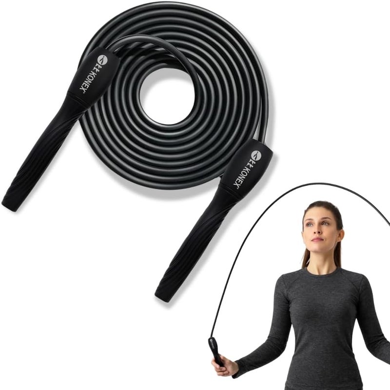 KONEX Skipping Rope for Men and Women Jumping Rope (Black) - Image 1